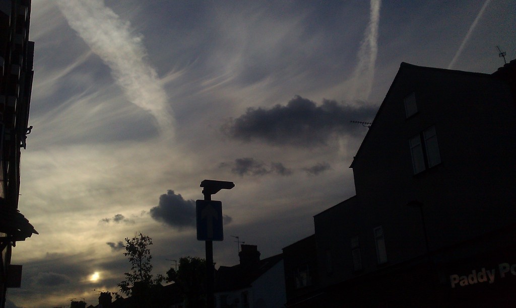 Typical evening sky in London